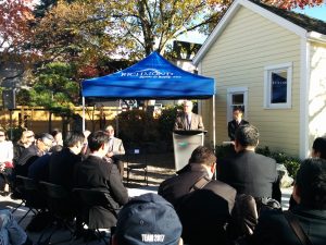 Mayor Malcolm Brodie speaks at event