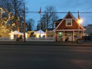 Steveston Town Square Park lit up for Songs in the Snow