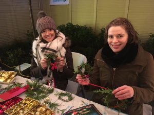 Volunteers at the craft table